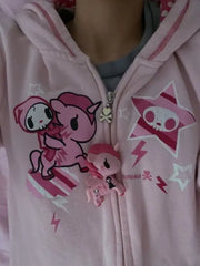 Y2K Punk Zip-Up Hoodie