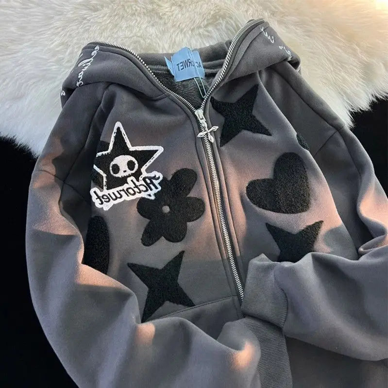 Y2K Punk Zip-Up Hoodie