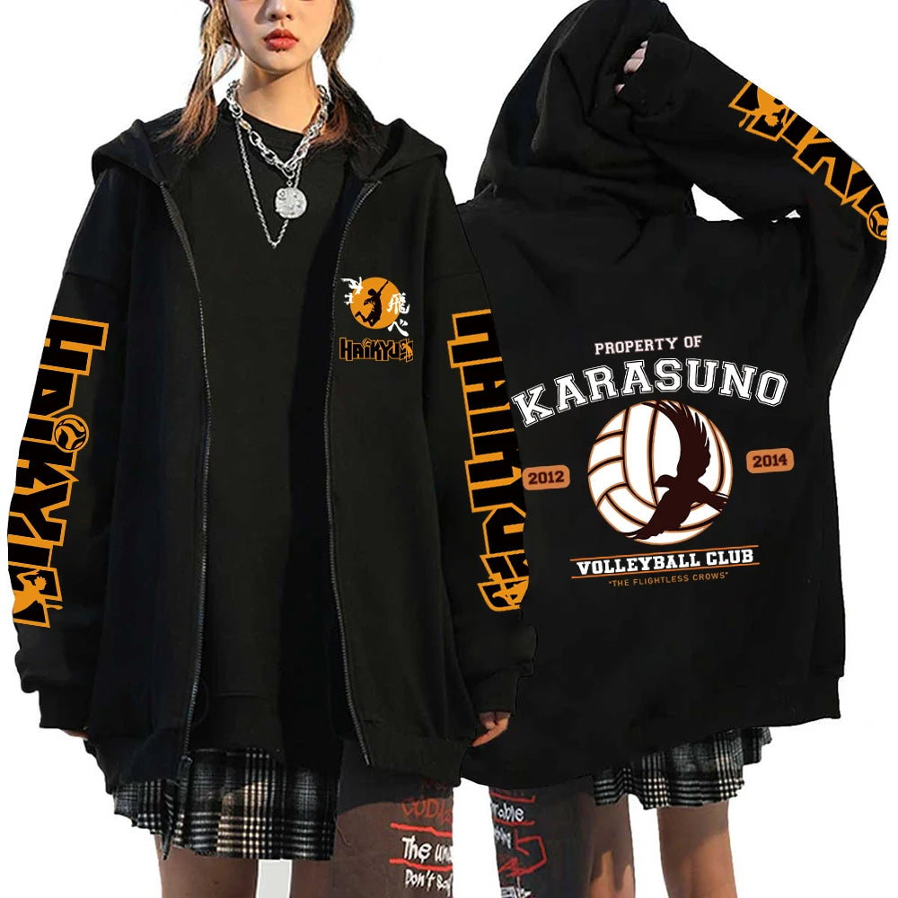 Haikyuu Karasuno Zip-Up Hoodie