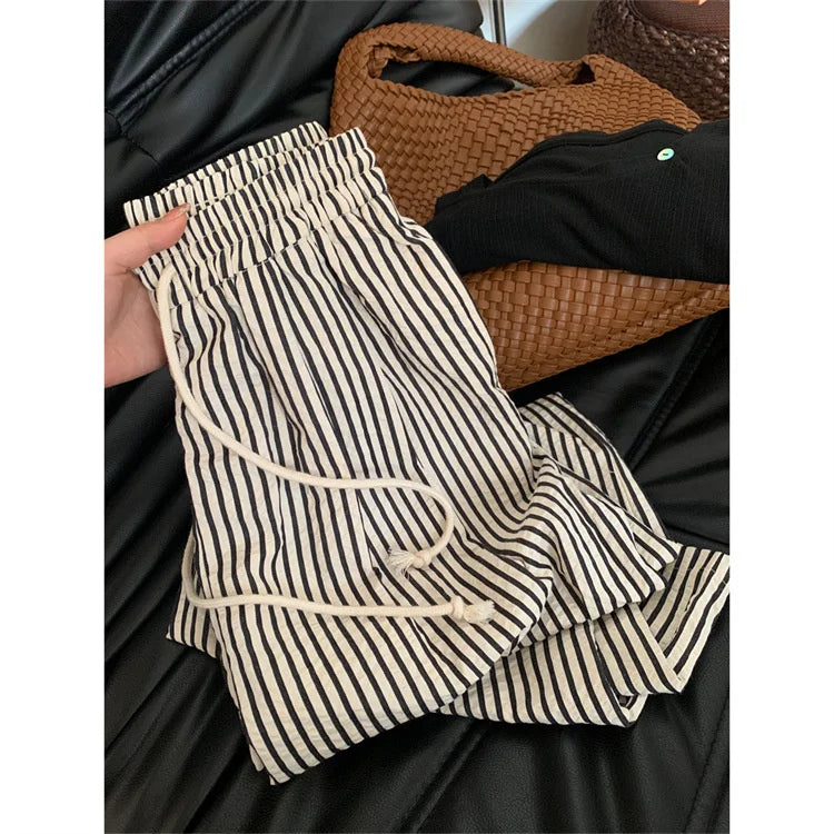 Striped Wide-Leg Summer Pants